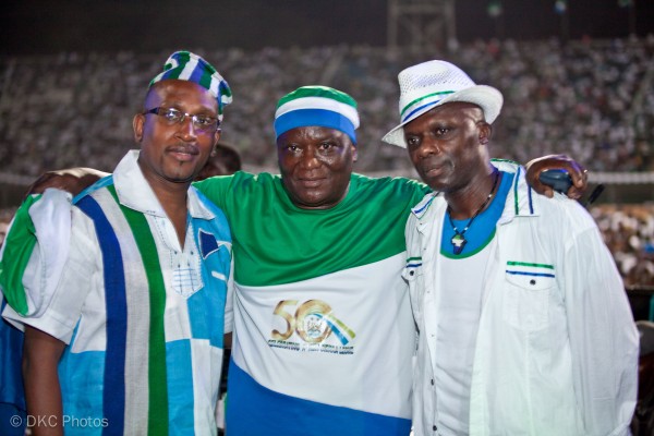 I captured this shot of (L-R) Collins Pratt, Bunny Mack, King Masco, at the 50th Independence Anniversary Concert